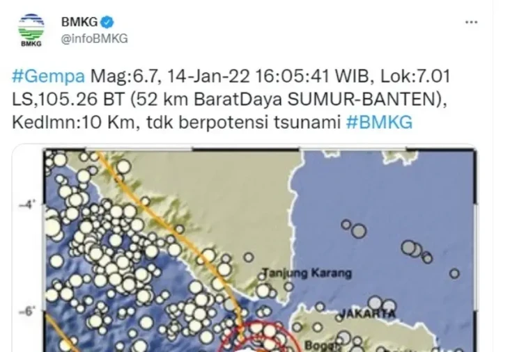 Gempa Jakarta Berkekuatan...