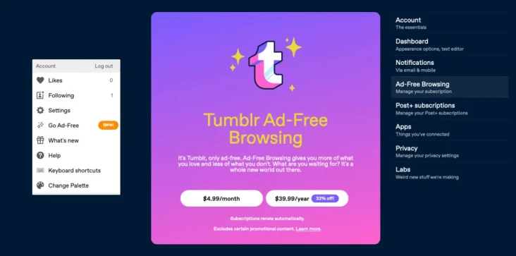 Tak Lagi Gratis, Tumblr...