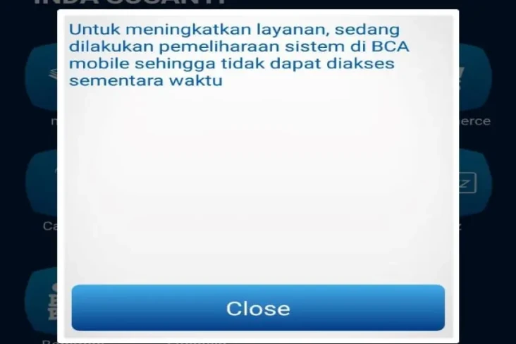 BCA Mobile Error, Ini...