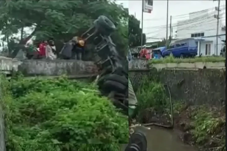 Nahas! Truk Terjun ke...