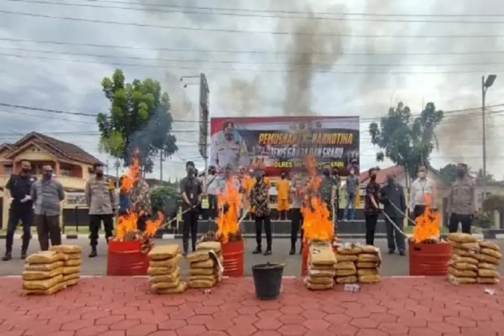 Polres Muba Musnahkan...