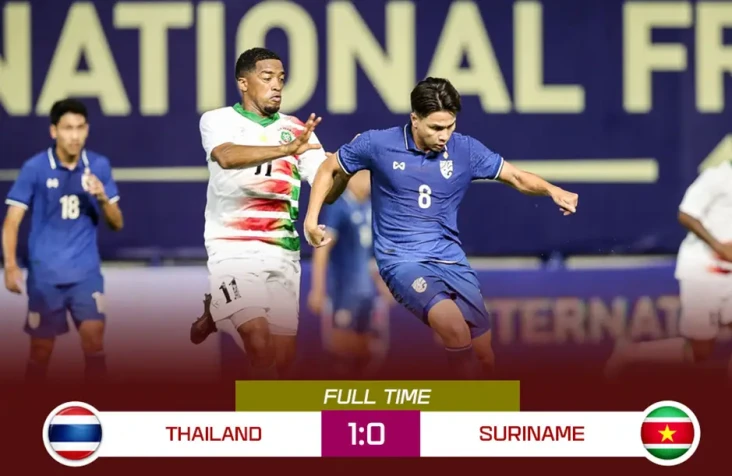 Hasil Thailand vs Suriname:...