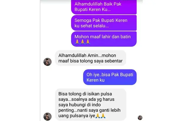 Akun Facebook Bupati...
