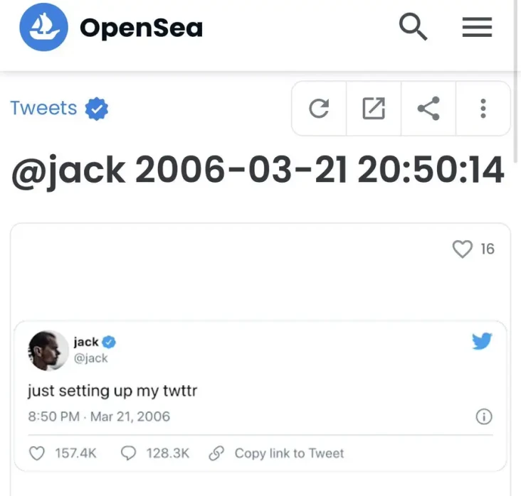 Harga NFT Jack Dorsey...