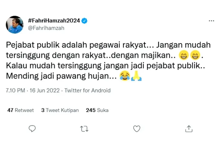 Fahri Hamzah: Pejabat...