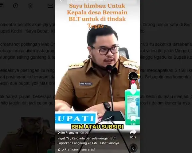Viral, Bupati Kediri...