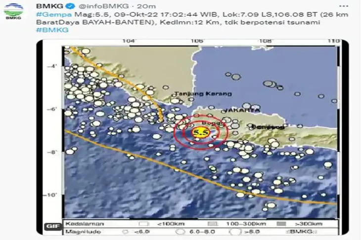 Getaran Gempa Banten...