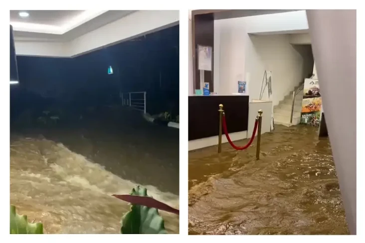 Banjir Terjang Hotel...