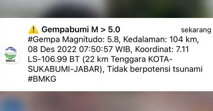 Gempa M5,8 Guncang Sukabumi,...