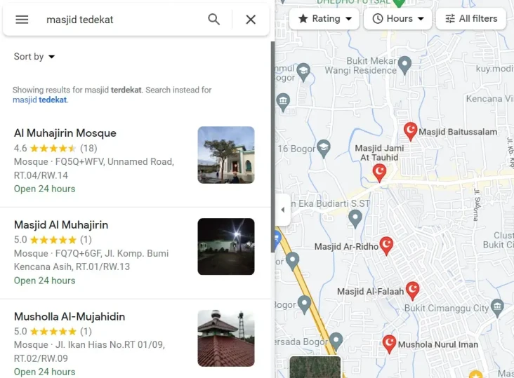Cara Mencari Masjid...