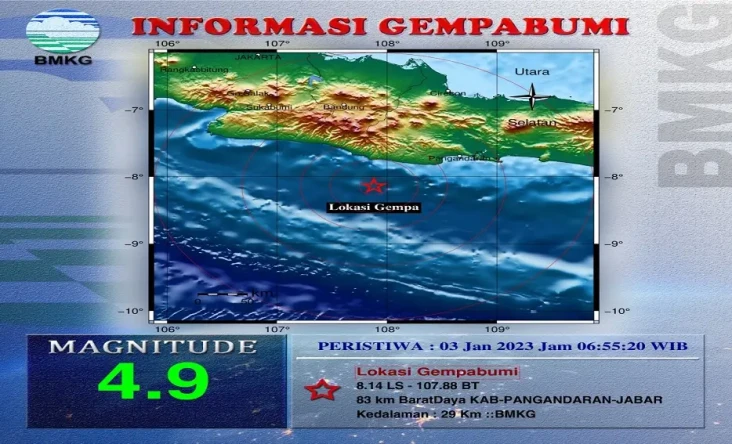 Gempa Tektonik M4,9...