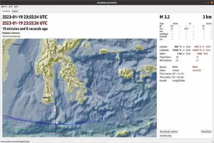 Gempa M3,2 Guncang Kolaka,...