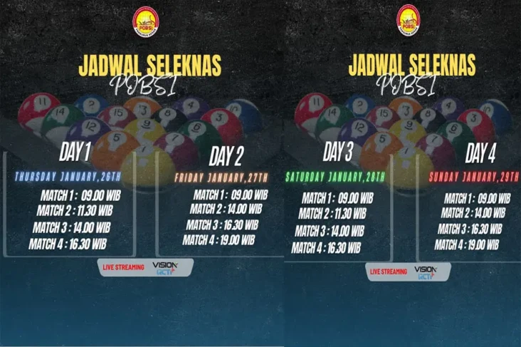 Jadwal Seleknas Biliar...