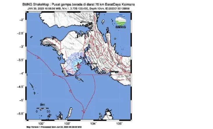 Gempa M4,1 Guncang Kaimana...