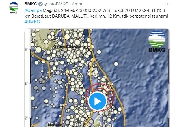 Gempa Berkekuatan Magnitudo...