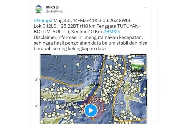 BMKG: Gempa Magnitudo...