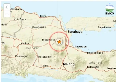 Gempa M4,6 di Mojokerto...