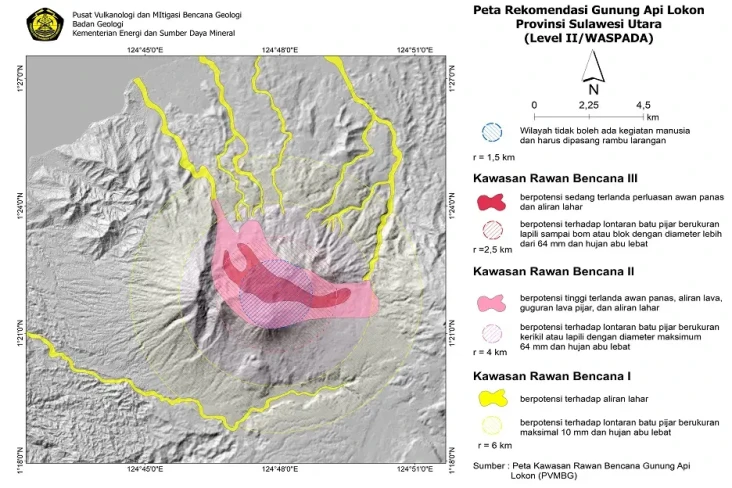 Gunung Lokon Turun Status,...