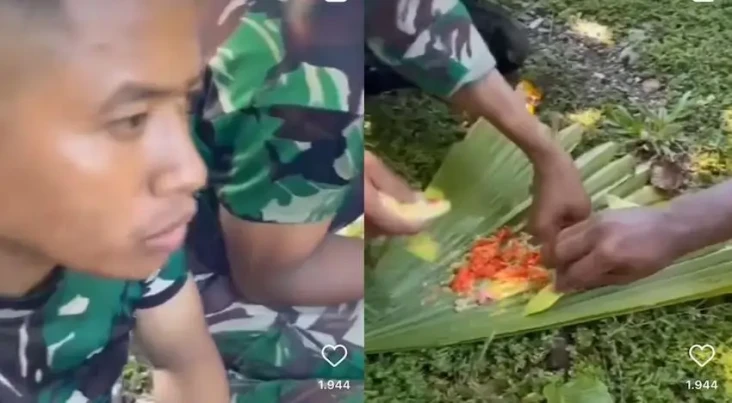 Viral! Anggota TNI Ngerujak...