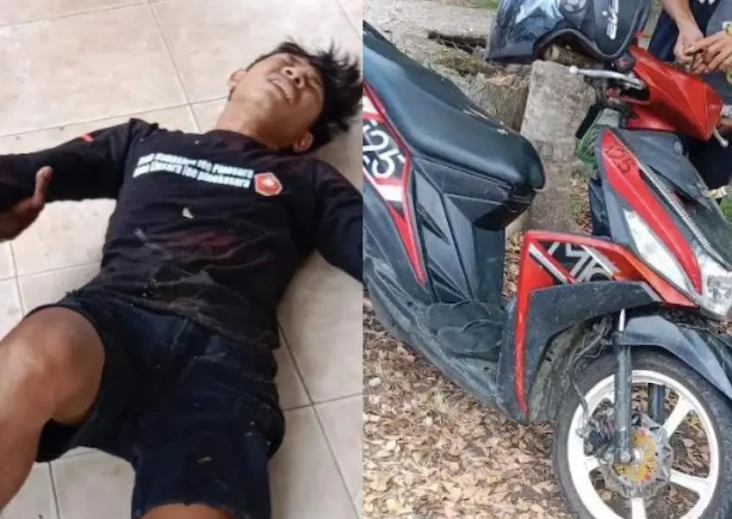 Pemotor Terkapar setelah...