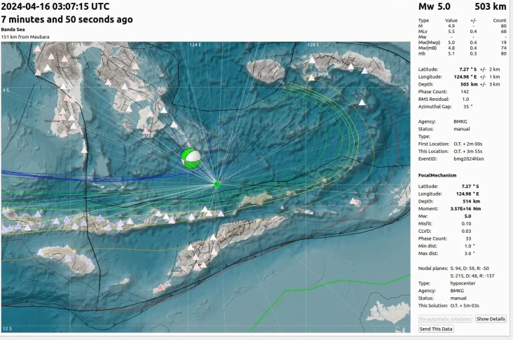 Gempa Magnitudo 5,0...