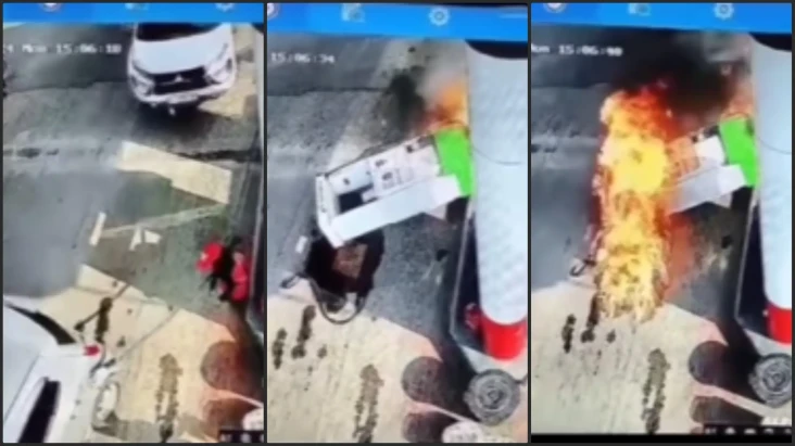 Detik-detik SPBU Terbakar...