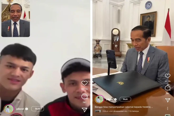 Momen Jokowi Video Call...