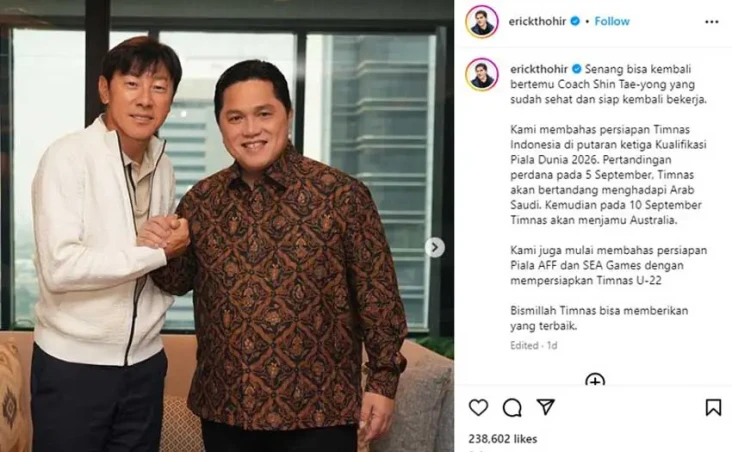 Setelah Bertemu Erick...