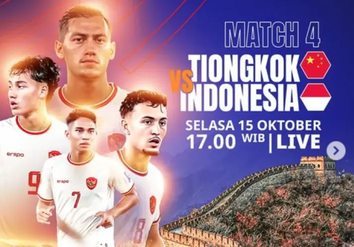 Jadwal China vs Timnas...