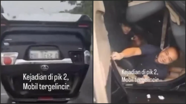 Fortuner Terbalik Karena...