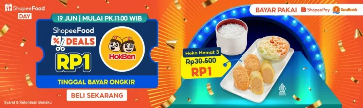 Menu HokBen Hanya Rp1,...