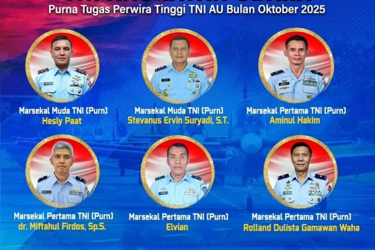 6 Pati TNI AU Pensiun,...