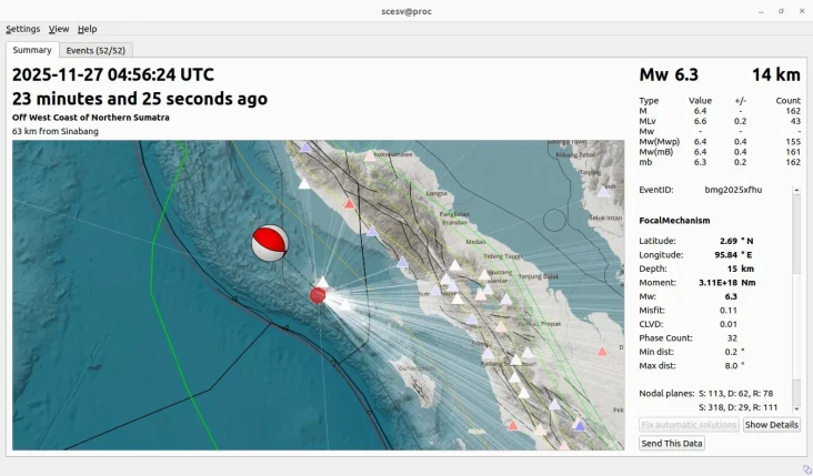 Gempa M6,3 Guncang Sinabang...