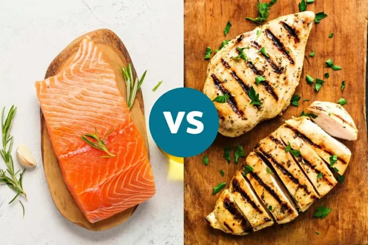 Ikan Salmon vs Daging...