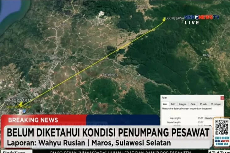 Basarnas Duga Pesawat...