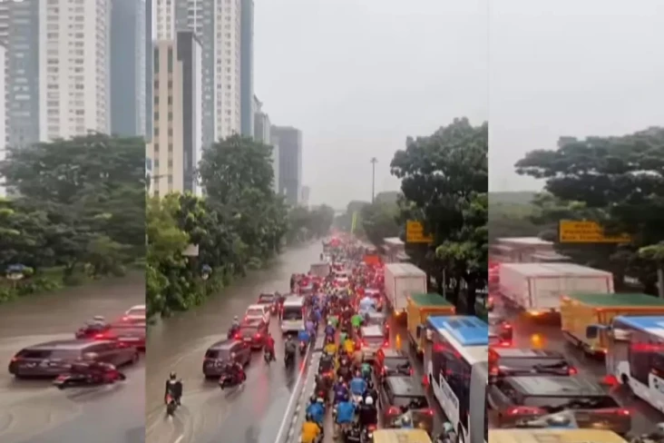 Hujan Deras Guyur Jakarta,...