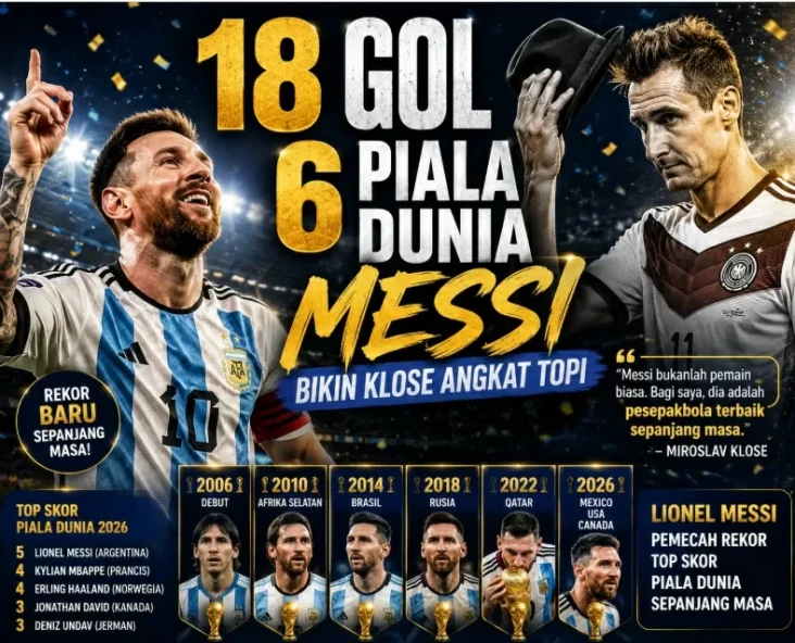18 Gol, 6 Piala Dunia:...