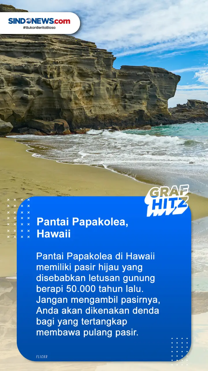 4 Pantai Berpasir Hijau...