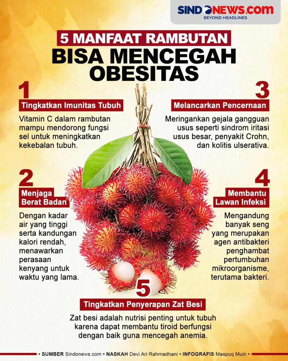 5 Manfaat Buah Rambutan,...