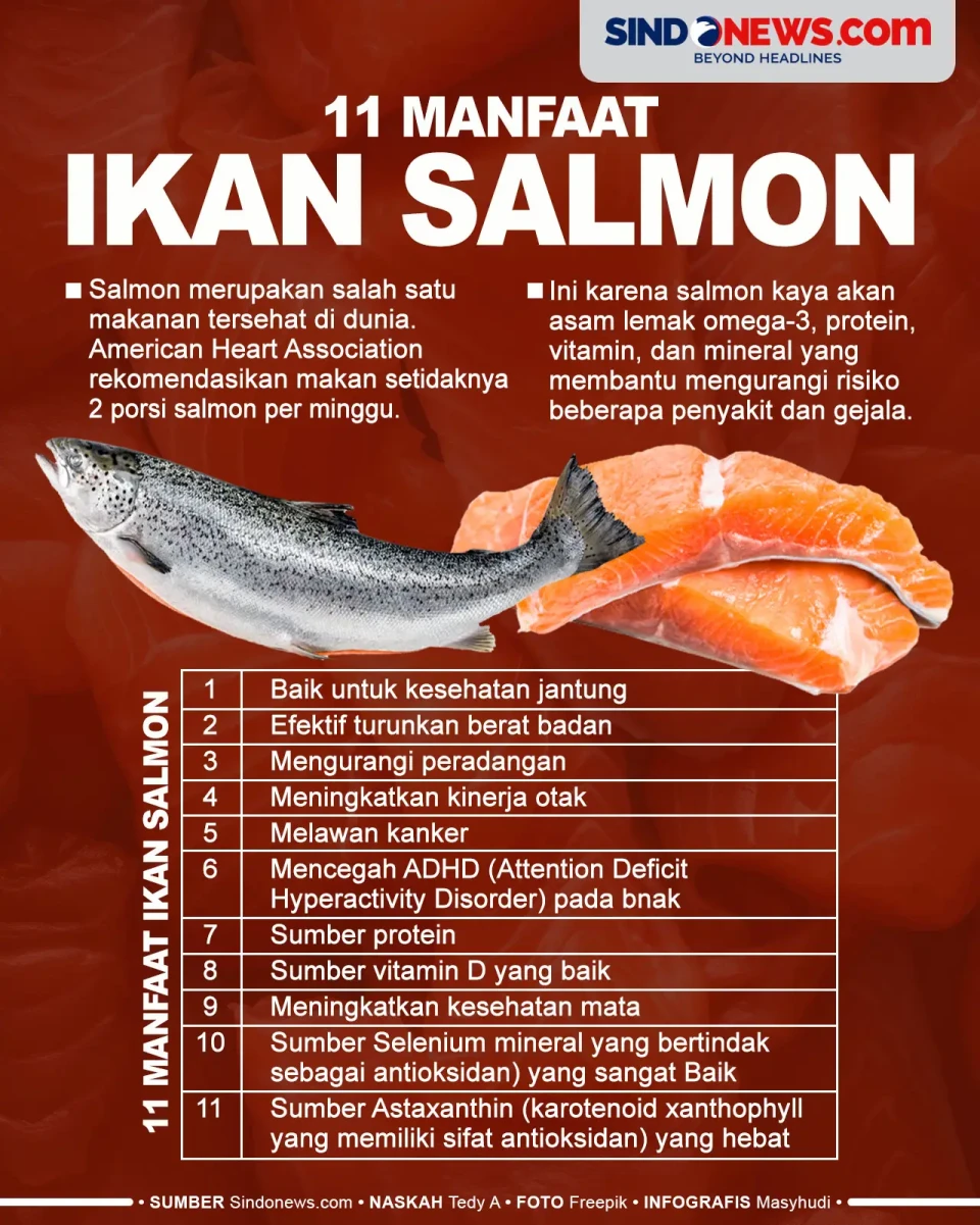 11 Manfaat Ikan Salmon,...