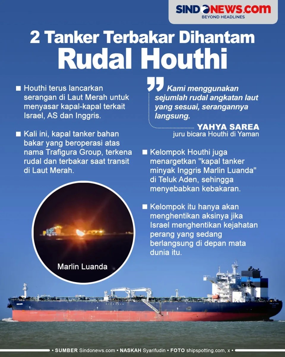2 Tanker Terbakar Dihantam...