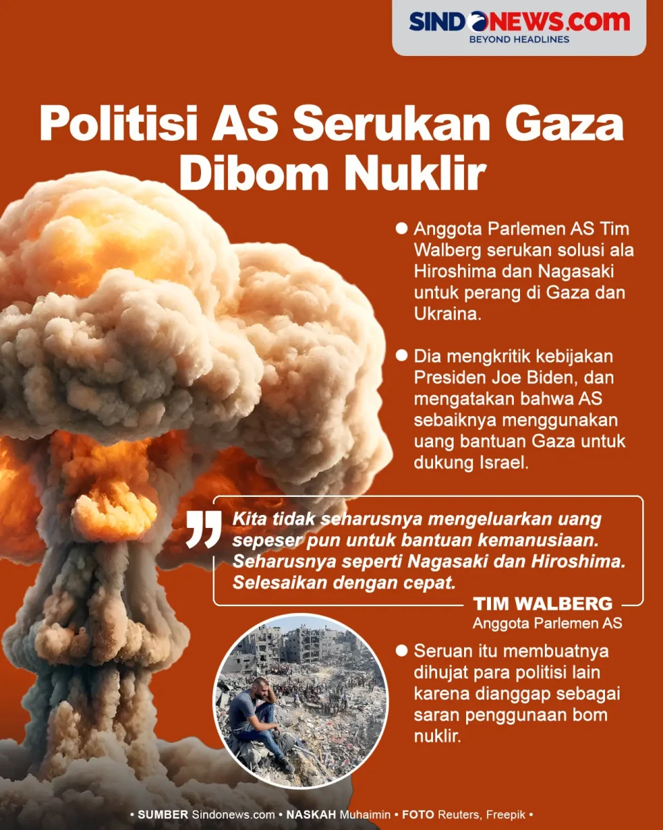 Serukan Gaza Dibom Nuklir,...