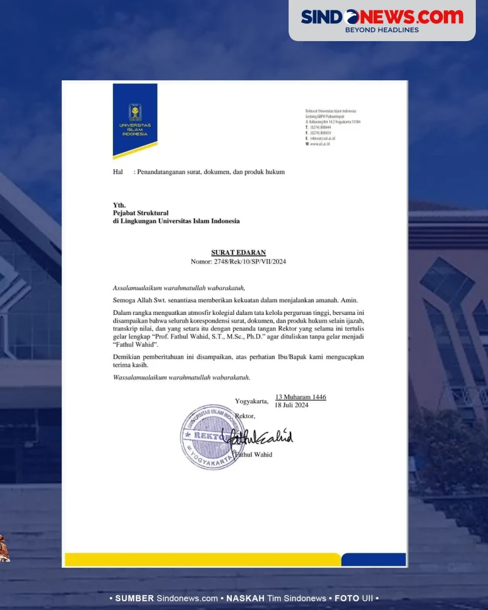 Rektor UII Minta Gelar...