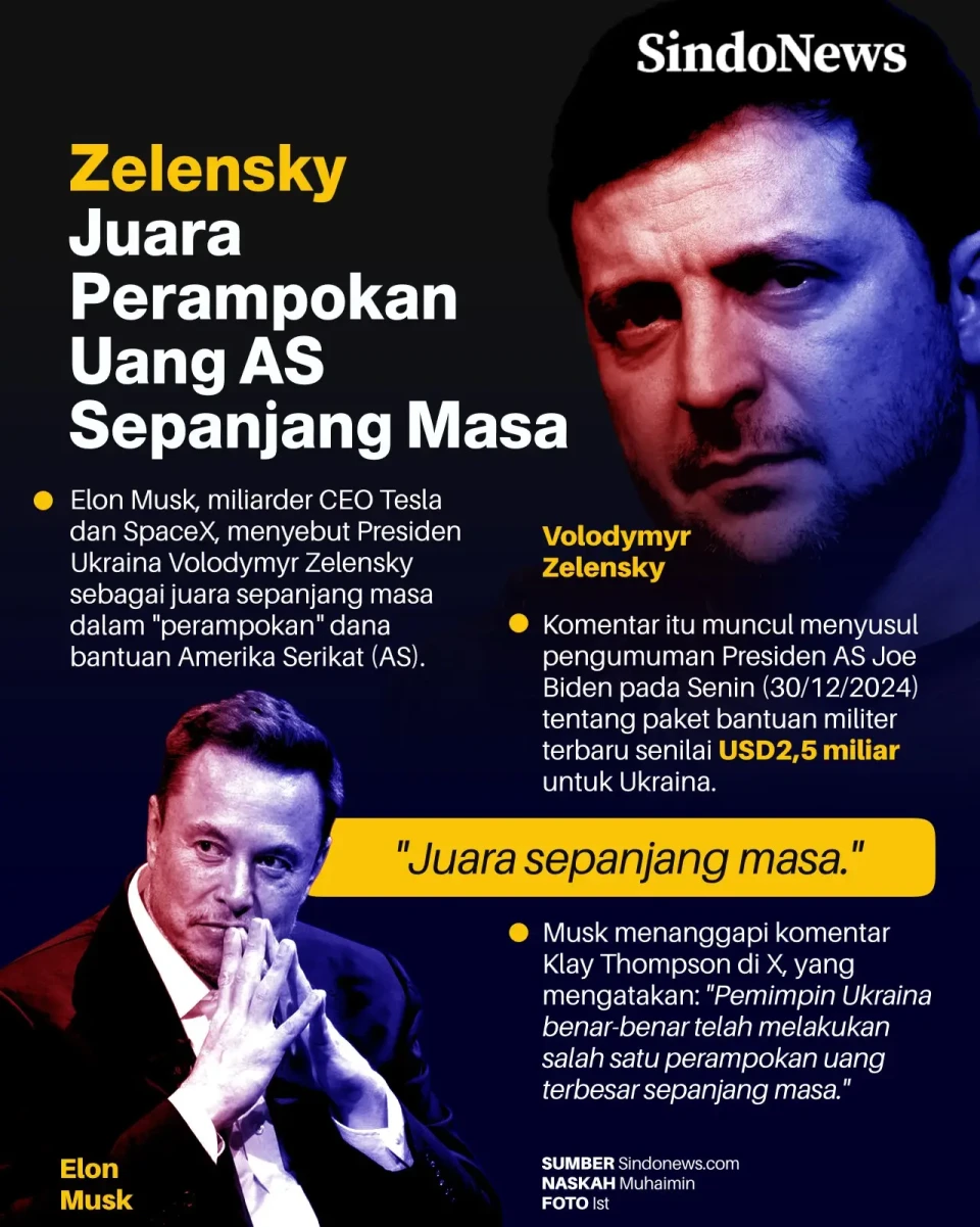 Elon Musk Sebut Zelensky...