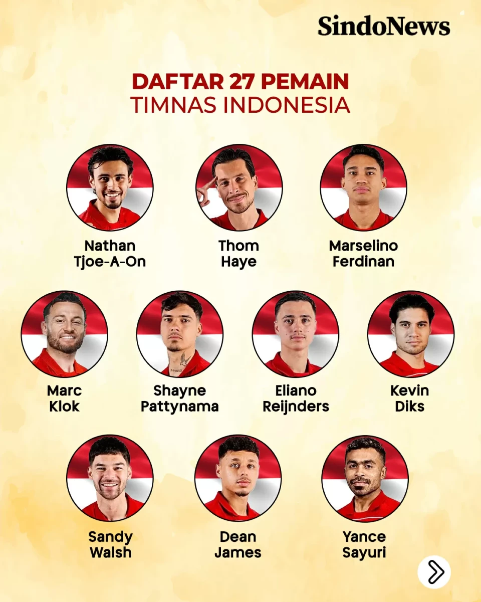 Daftar 27 Pemain Timnas...