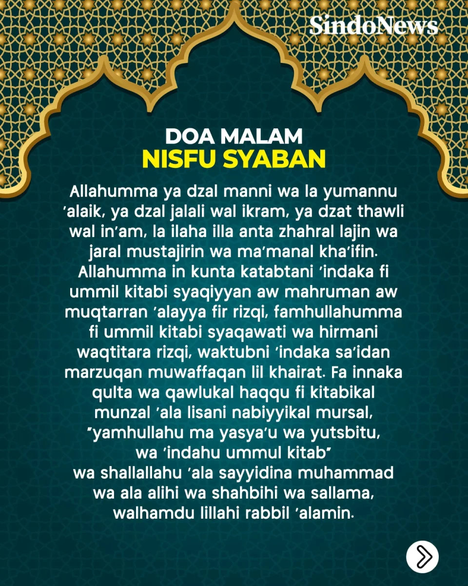 Doa Malam Nisfu Syaban...