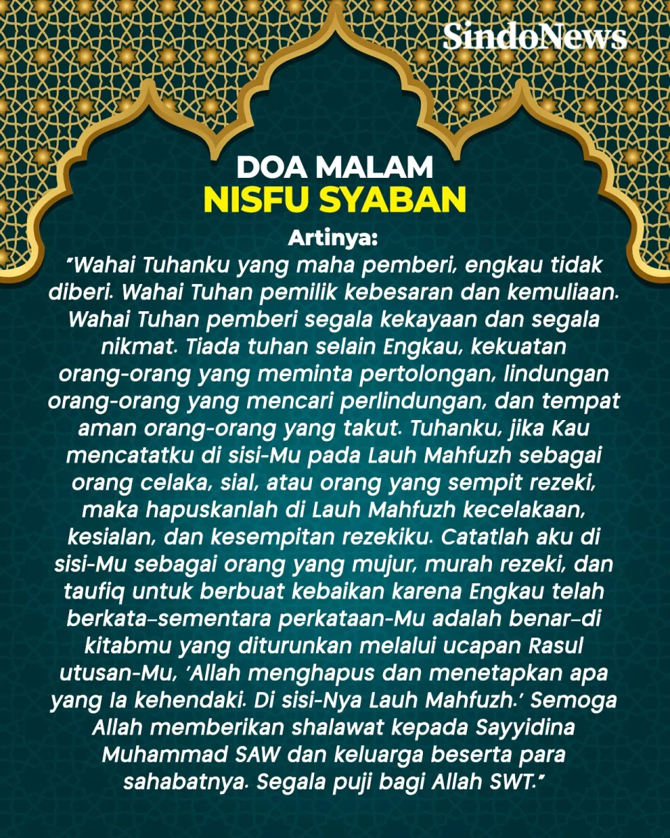 Doa Malam Nisfu Syaban...